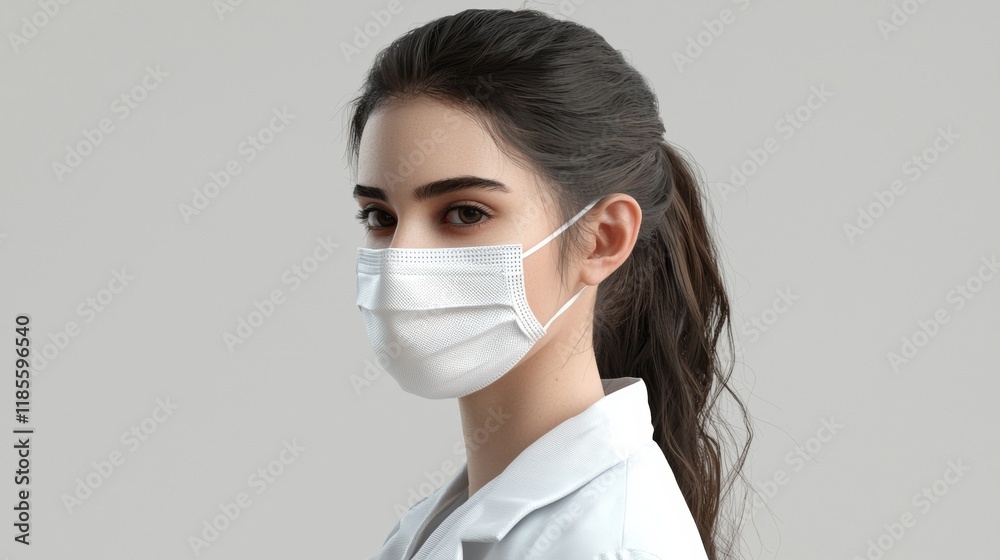 A doctor wearing a mask in a hospital setting with a stethoscope, showcasing healthcare and medical professionalism A doctor wearing a mask in a hospital setting with a stethoscope, showcasing healthcare and medical professionalism