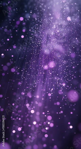 Countless starlight falls like rain, with a deep purple starry sky as the background