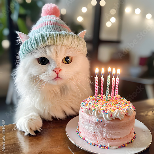 Birthday Celebration with Fluffy Friend