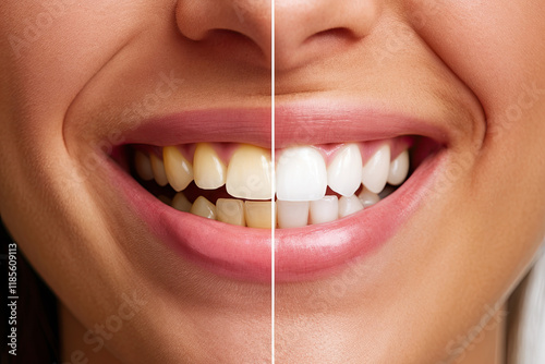 Before and after shots of teeth whitening results