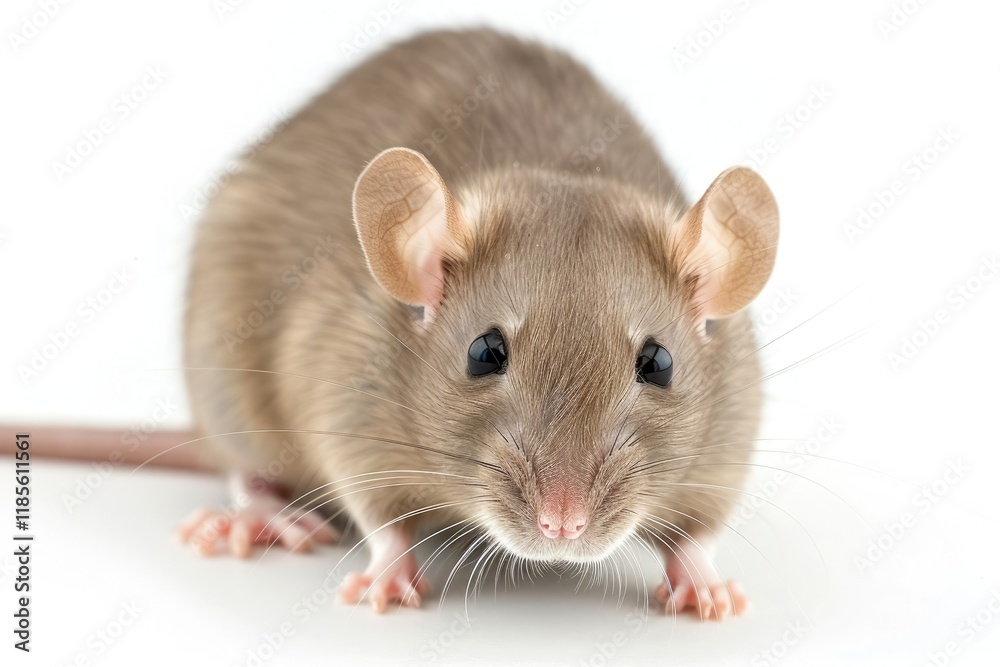High Quality Visual of Gray Common House Mouse Isolated on White Background High Quality Visual of Gray Common House Mouse Isolated on White Background