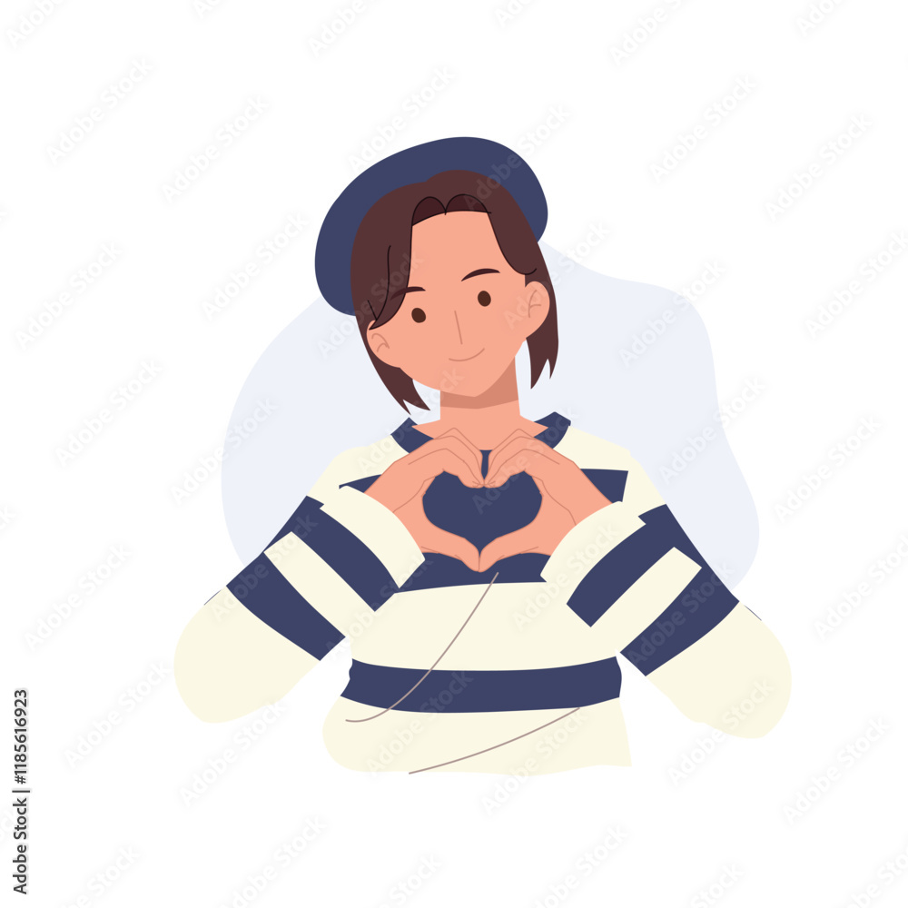 woman making heart gesture with hands. making hand heart symbol woman making heart gesture with hands. making hand heart symbol