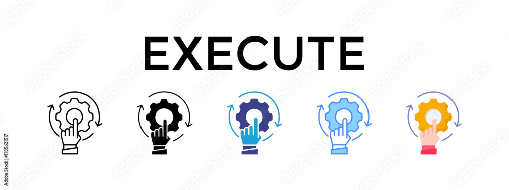 Execute Collection With Five Icon Combinations Execute Collection With Five Icon Combinations