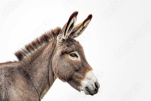 Vibrant Color Visual of Donkey Isolated on White Background photo