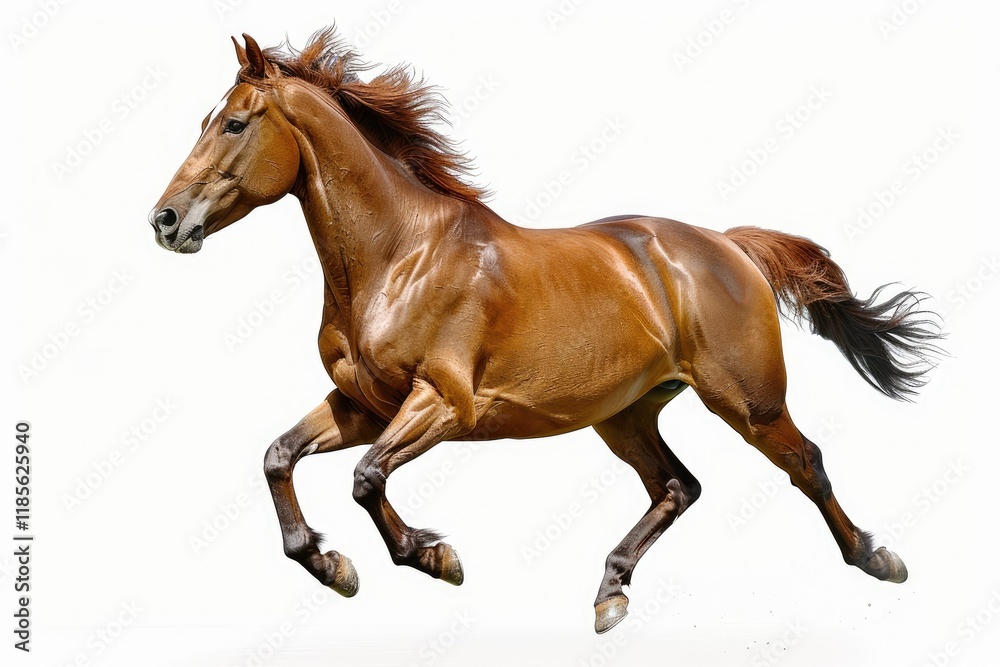 Clear Pixel Picture of Horse Runs Gallop Isolated on White Clear Pixel Picture of Horse Runs Gallop Isolated on White