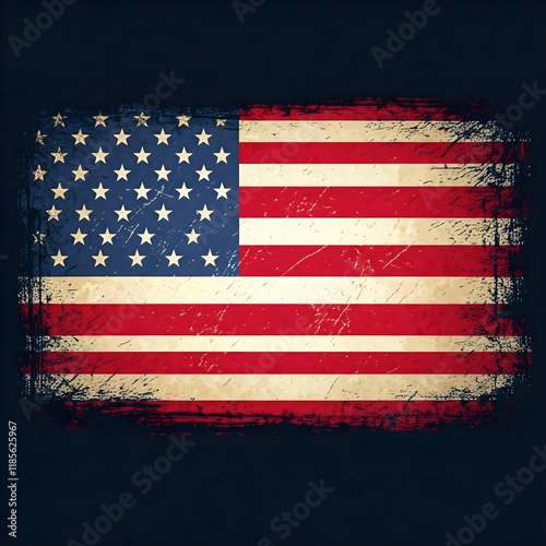 Patriotic Grunge Art of an American Flag in High Resolution