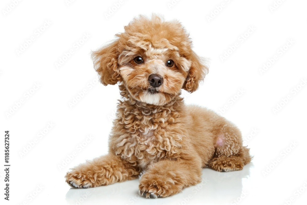 High Resolution Visual of Poodle Dog Isolated on White Background High Resolution Visual of Poodle Dog Isolated on White Background