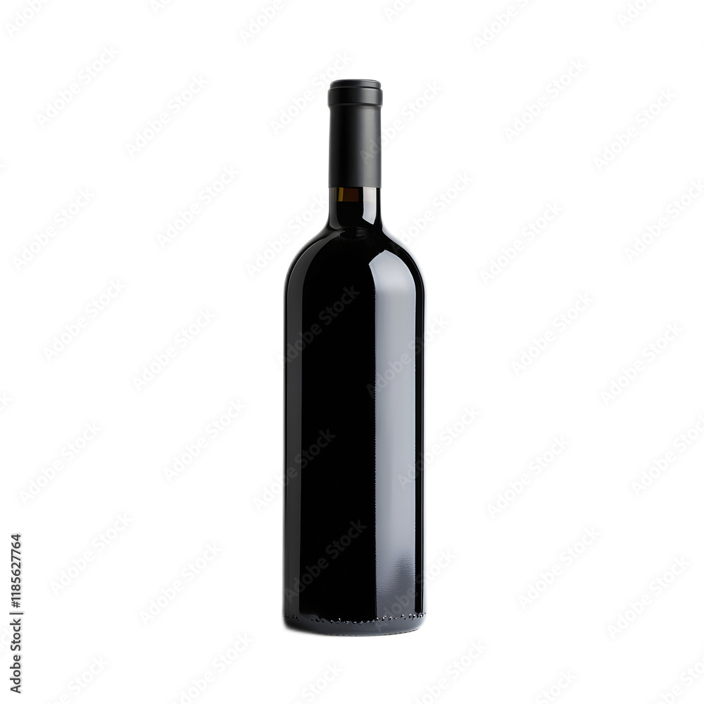 Elegant Transparent Wine Bottle in Minimalist White Studio Background Elegant Transparent Wine Bottle in Minimalist White Studio Background