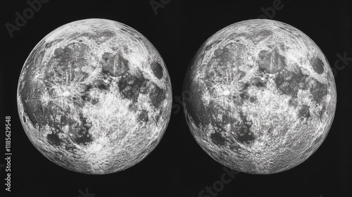 Detailed comparison of the full moon photos illustrating perigee and apogee, showcasing lunar surface features and atmospheric clarity.
