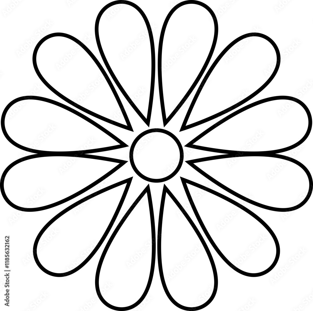 Flower icon isolated on transparent background. simple icon. Flowers in modern simple. Cute round flower plant nature, Black color shape icon, hand drawn wreaths. Cute doodle floral wreath frame.