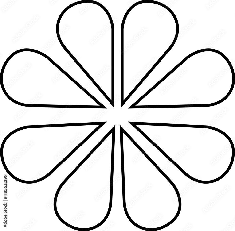 Fototapeta premium Flower icon isolated on transparent background. simple icon. Flowers in modern simple. Cute round flower plant nature, Black color shape icon, hand drawn wreaths. Cute doodle floral wreath frame.