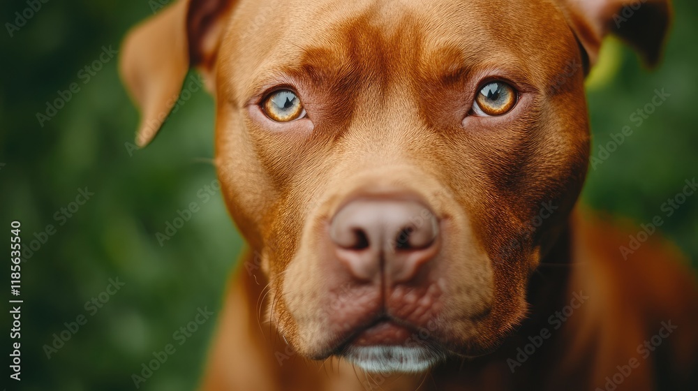 Red dog portrait capturing expressive features and vibrant personality against a soft green background. Red dog portrait capturing expressive features and vibrant personality against a soft green background.