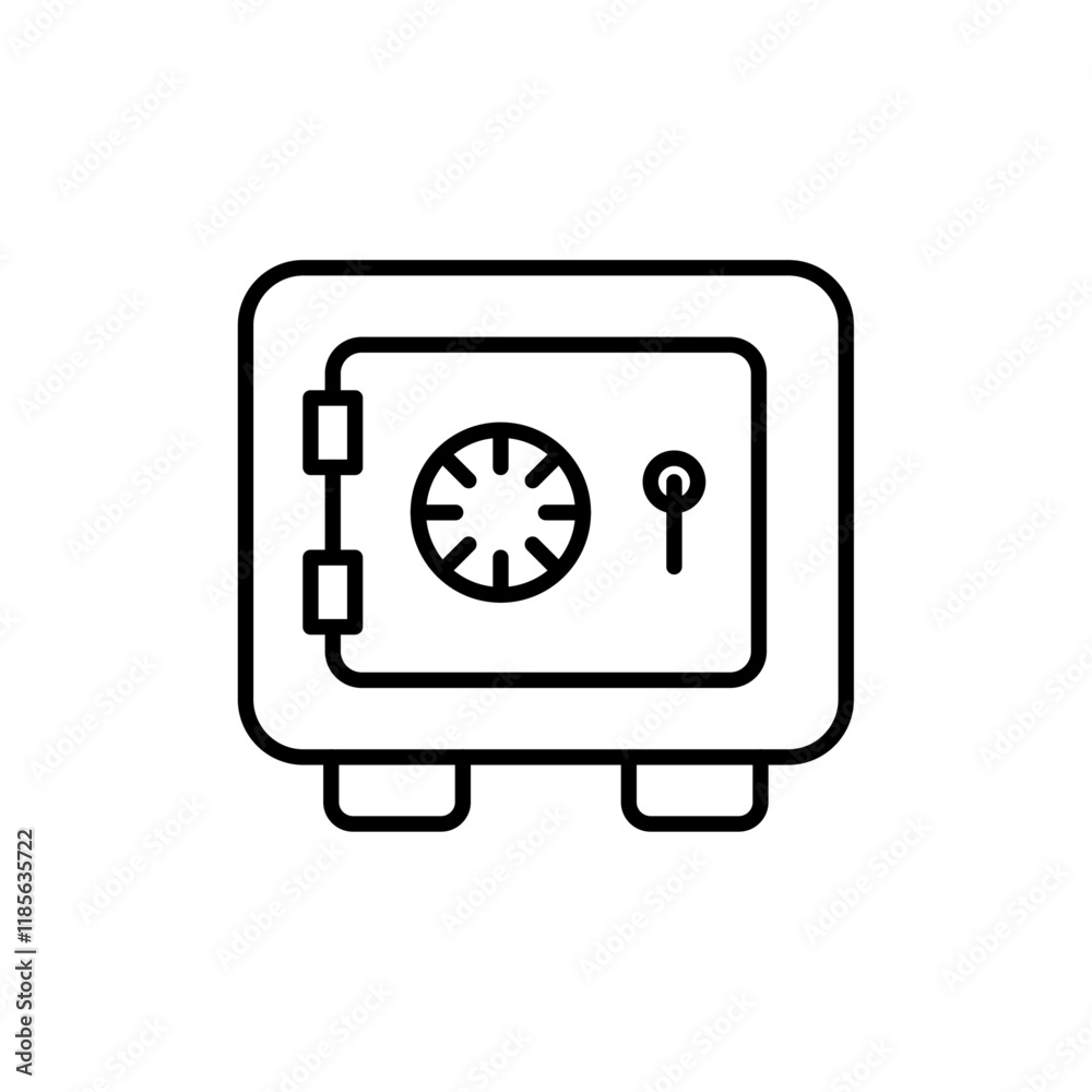 Bank vault icon Vector logo outline Bank vault icon Vector logo outline