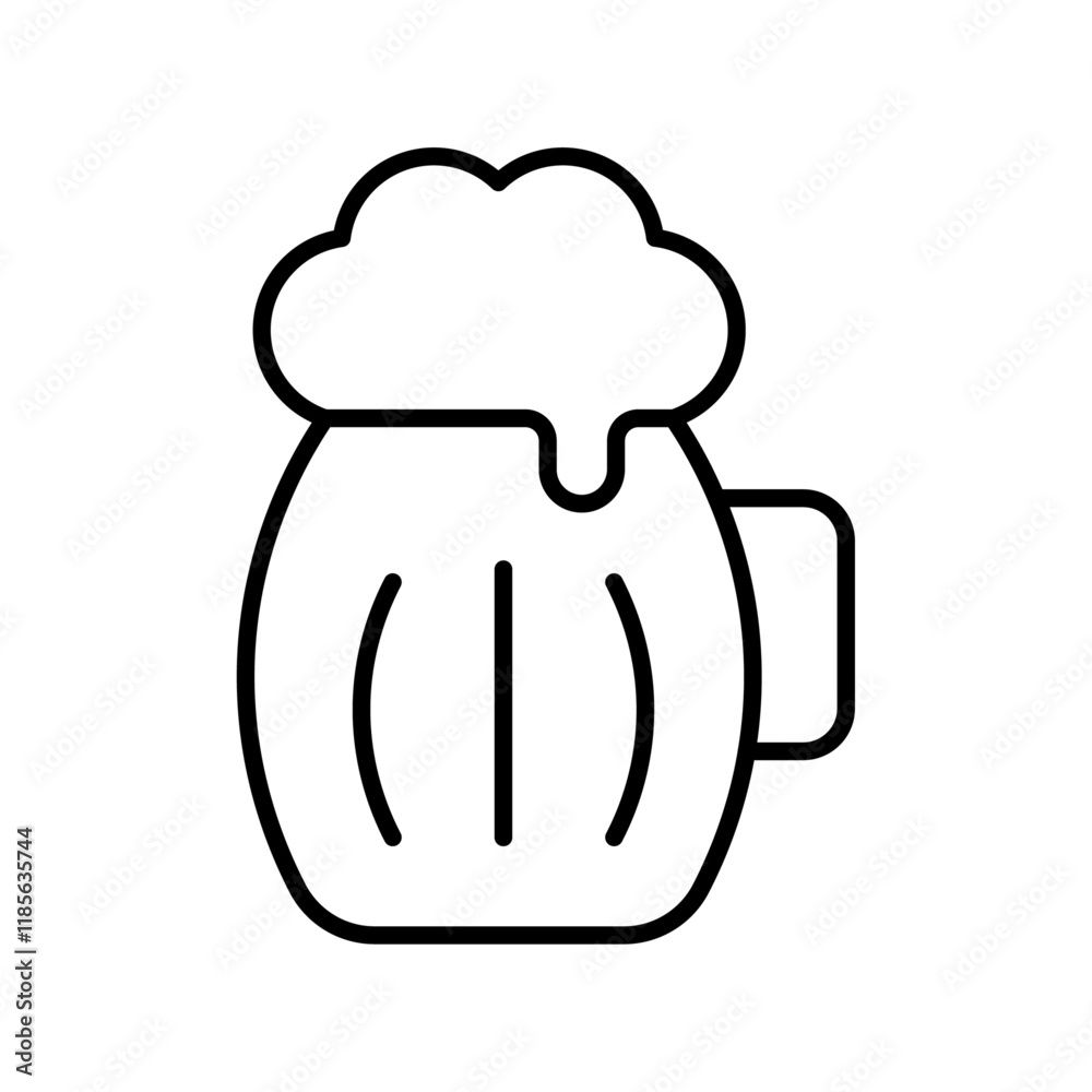 Beer mug icon Vector logo outline Beer mug icon Vector logo outline