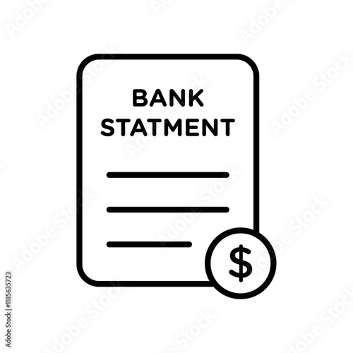Bank statement icon Vector logo outline