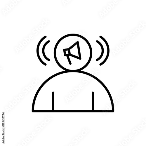 Brand awareness icon Vector logo outline