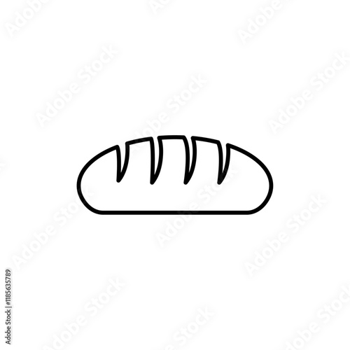 Bread loaf icon Vector logo outline