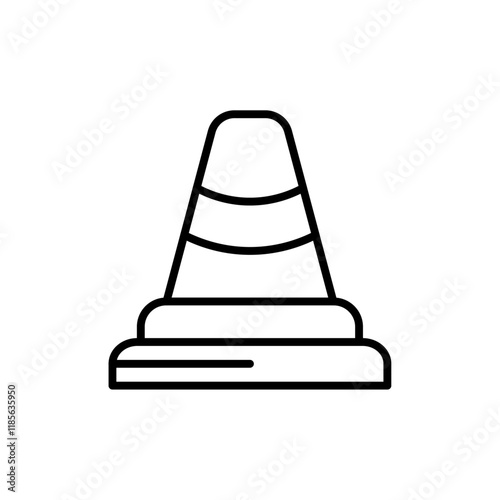 Construction cone icon Vector logo outline
