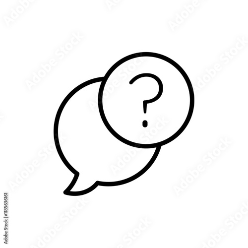 FAQ icon Vector logo outline