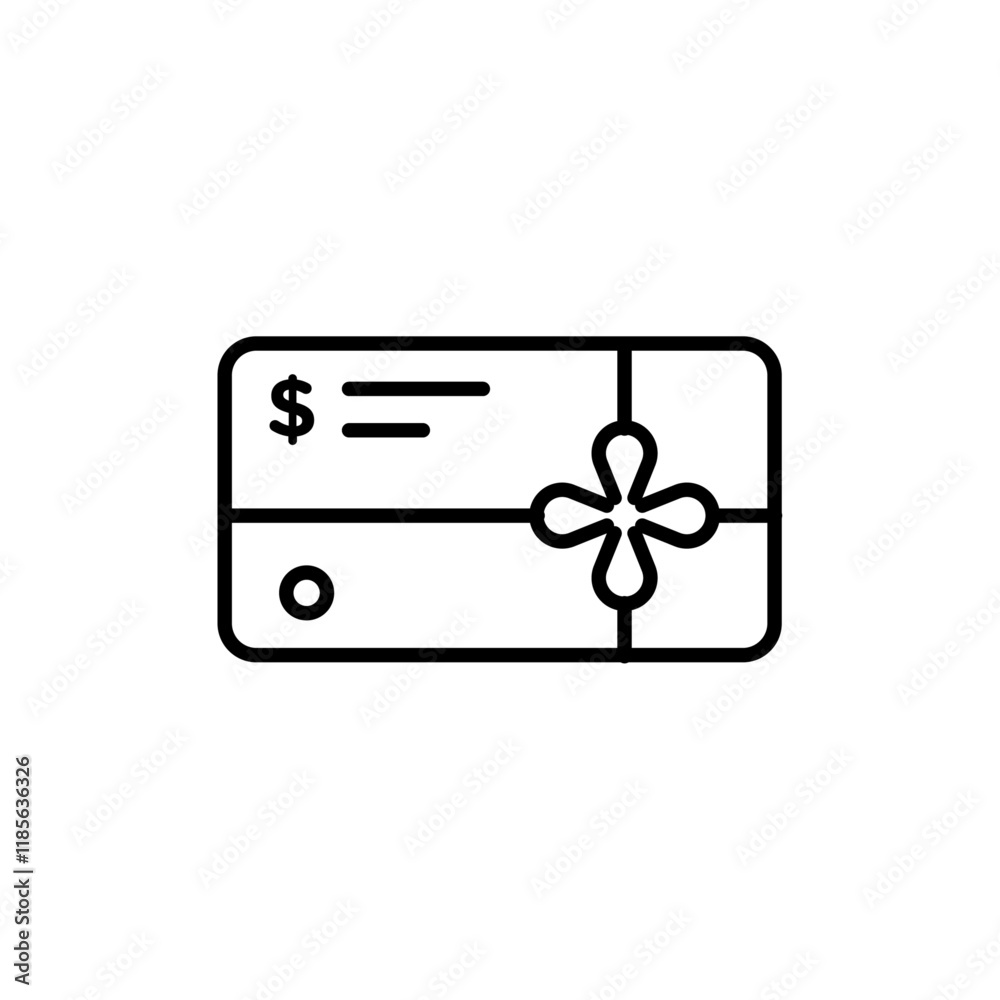 Gift voucher icon Vector logo outline Gift voucher icon Vector logo outline