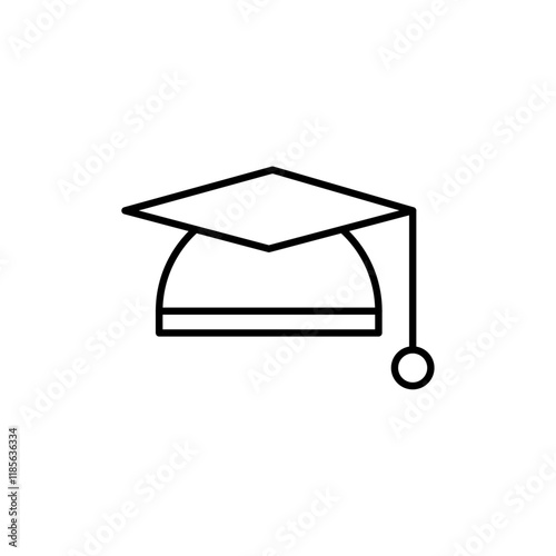 Graduation cap icon Vector logo outline