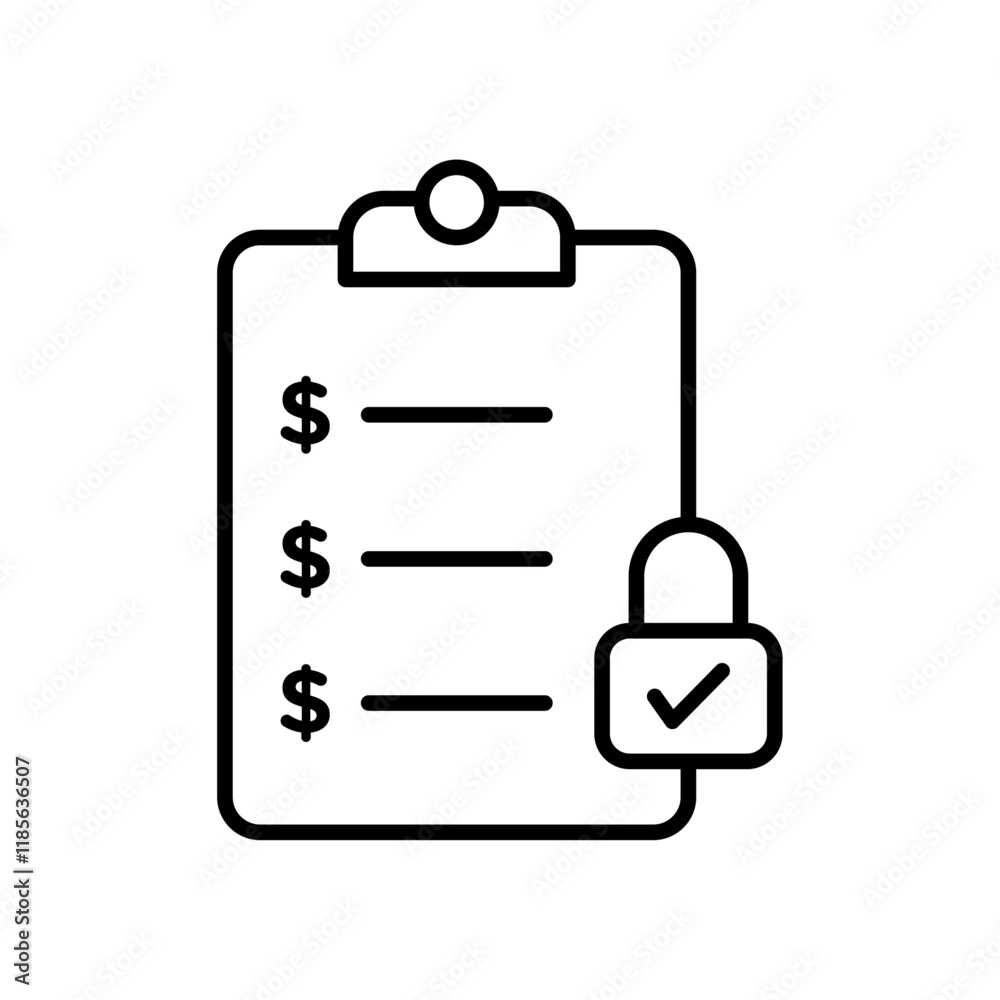 Insurance policy icon Vector logo outline Insurance policy icon Vector logo outline