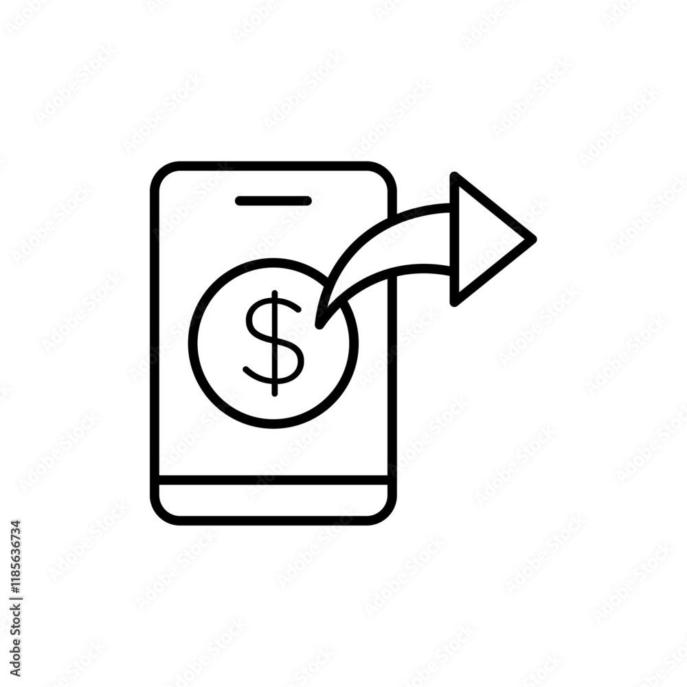 Money transfer icon Vector logo outline Money transfer icon Vector logo outline