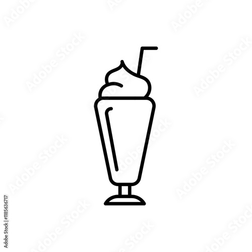 Milkshake icon Vector logo outline