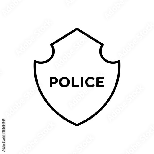 Police badge icon Vector logo outline