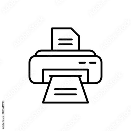 Print icon Vector logo outline