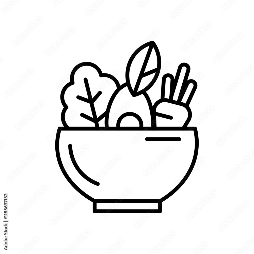 Fototapeta premium Salad icon Vector logo outline