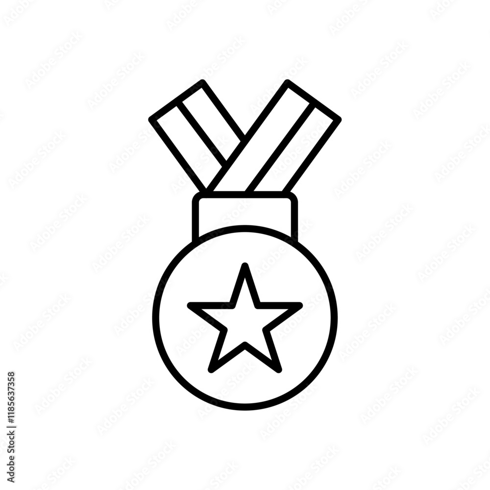 Sports medal icon Vector logo outline Sports medal icon Vector logo outline