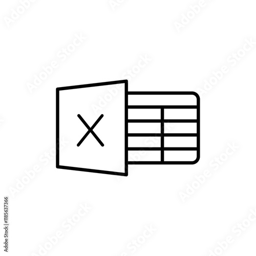 Spreadsheet icon Vector logo outline