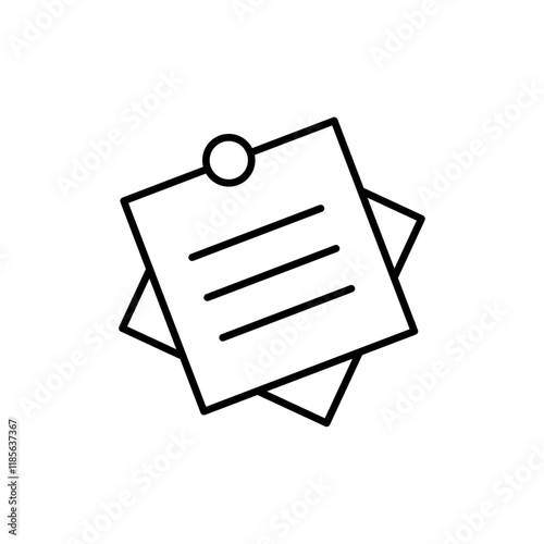 Sticky note icon Vector logo outline