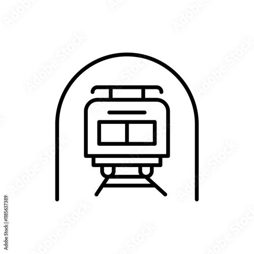 Subway icon Vector logo outline