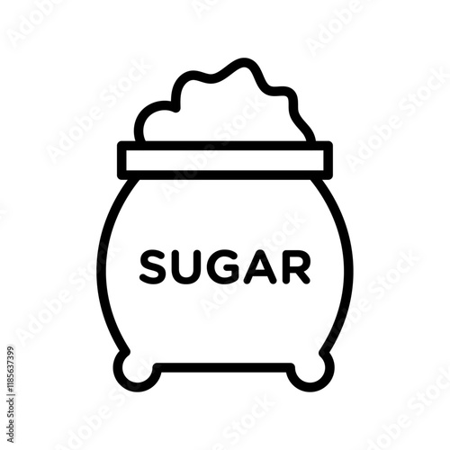 Sugar icon Vector logo outline