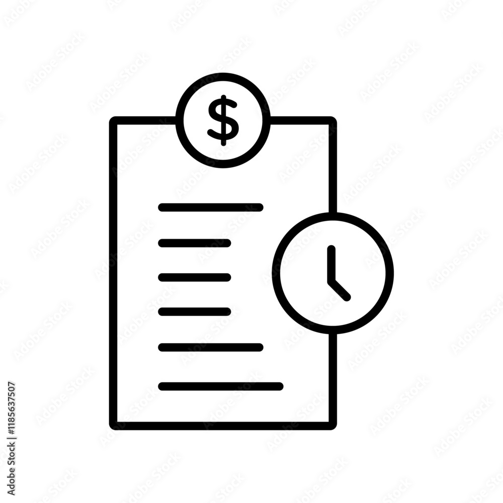 Timesheet icon Vector logo outline Timesheet icon Vector logo outline