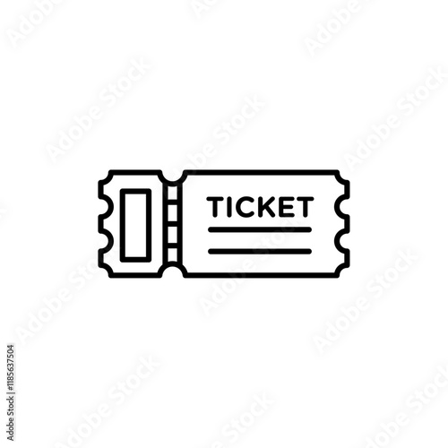 Ticket stub icon Vector logo outline