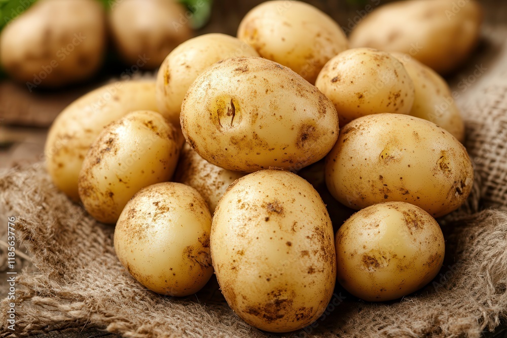Fresh and Natural Potato Snack Arranged Neatly on a White Background for Food Photography. Generative AI Fresh and Natural Potato Snack Arranged Neatly on a White Background for Food Photography. Generative AI