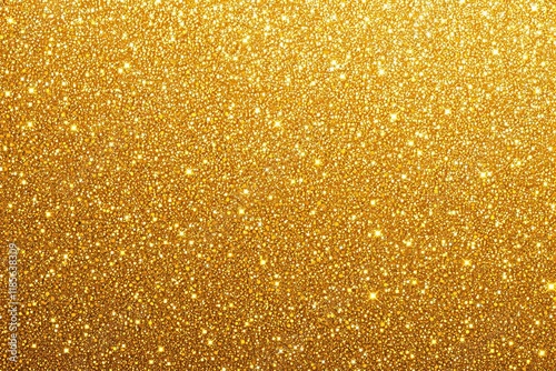 A shimmering gold glitter texture with sparkling highlights on a golden background. Represents luxury, celebration, and elegance. Ai generative