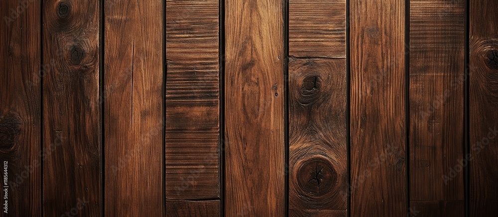 Fototapeta premium Close up of rustic wooden plank texture suitable for background use or highlighting text in creative design projects