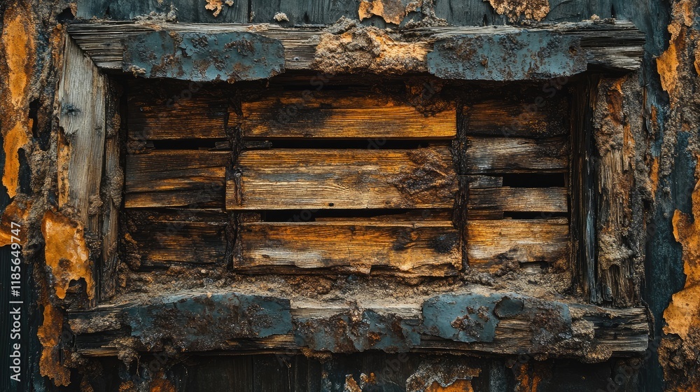weathered wooden window shutters with peeling paint and decay weathered wooden window shutters with peeling paint and decay