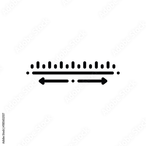 Black line icon for width