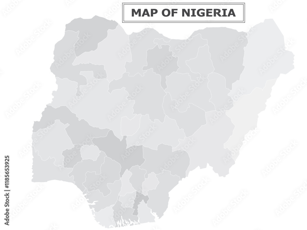 Fototapeta premium African Countries Geography Political map. Political map of country with capital, province or state capital, major cities and town.