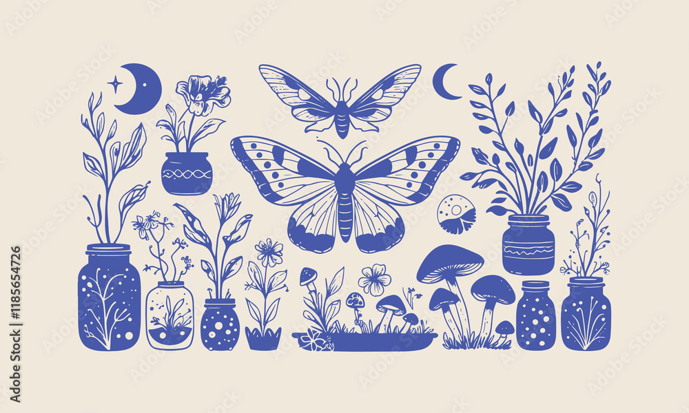 A whimsical vector illustration featuring hand-drawn elements that is easily editable. A whimsical vector illustration featuring hand-drawn elements that is easily editable.