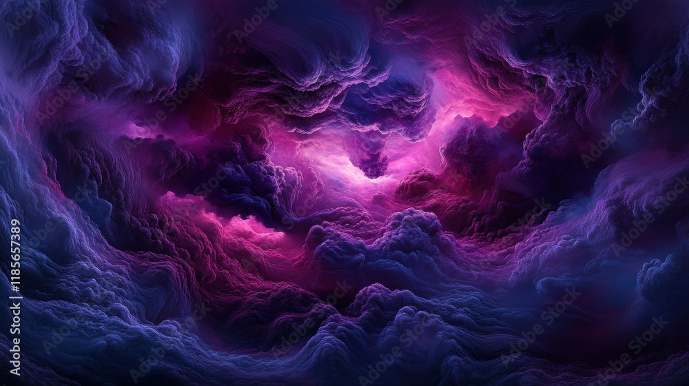 Obraz premium Captivating celestial clouds display night sky digital art surreal environment dramatic perspective