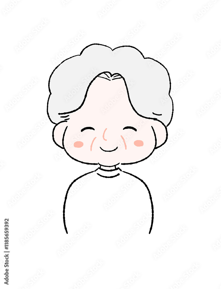 Obraz premium にっこり笑うかわいいおばあちゃん