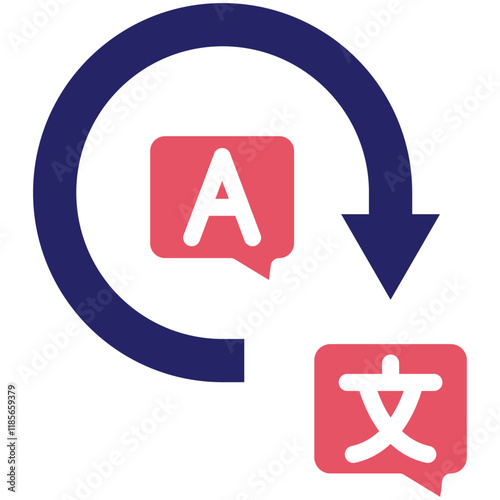 Translation vector icon illustration of Literature iconset.