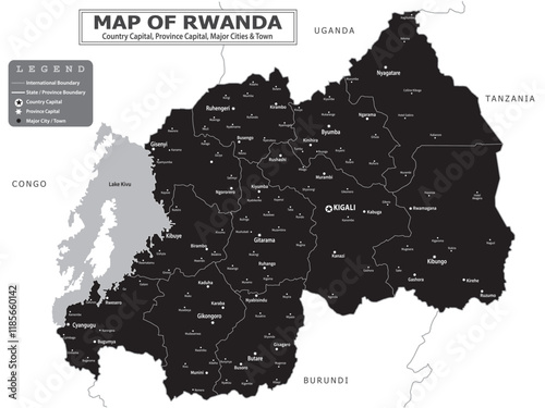 African Countries Geography Political map. Political map of country with capital, province or state capital, major cities and town.