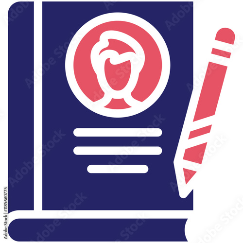 Autobiography vector icon illustration of Literature iconset.